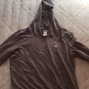 PINK Victoria Secret Large Gray Hoodie
